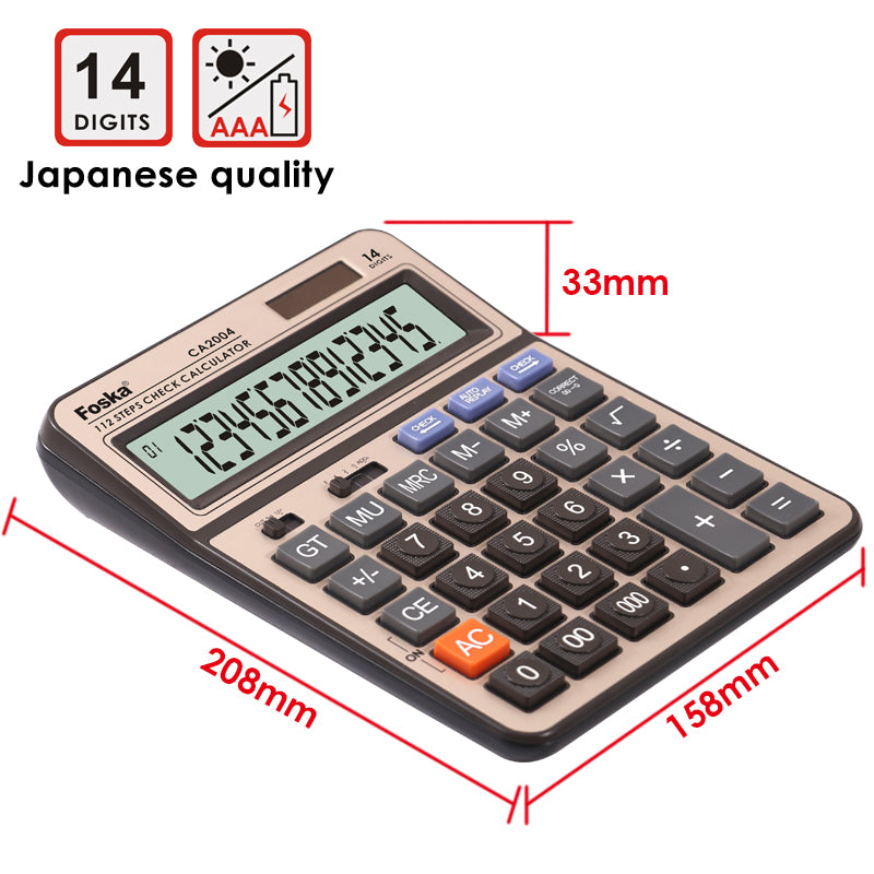 Foska Two Way Power 14 Digit Calculator