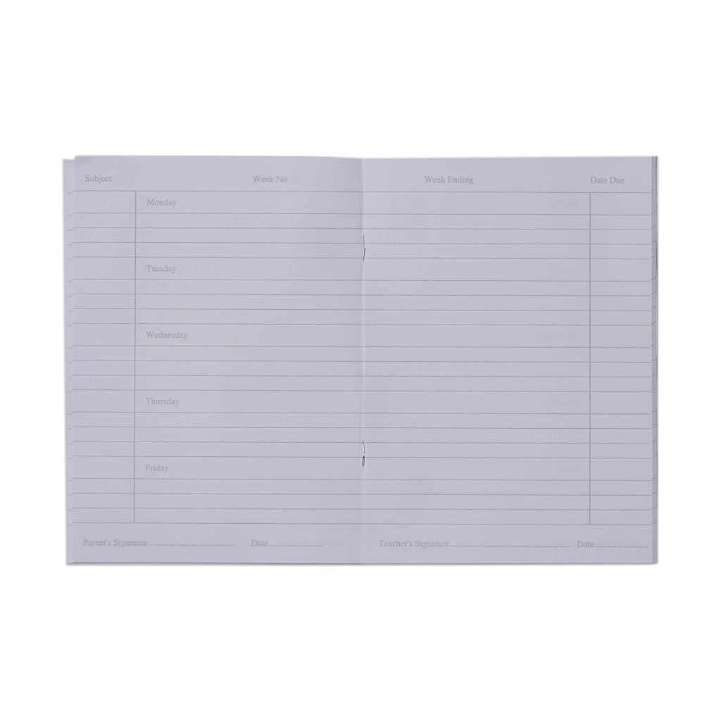 Pack of 10 Rhino 8 x 6" 84 Page Red 5-Day Week Homework Diaries