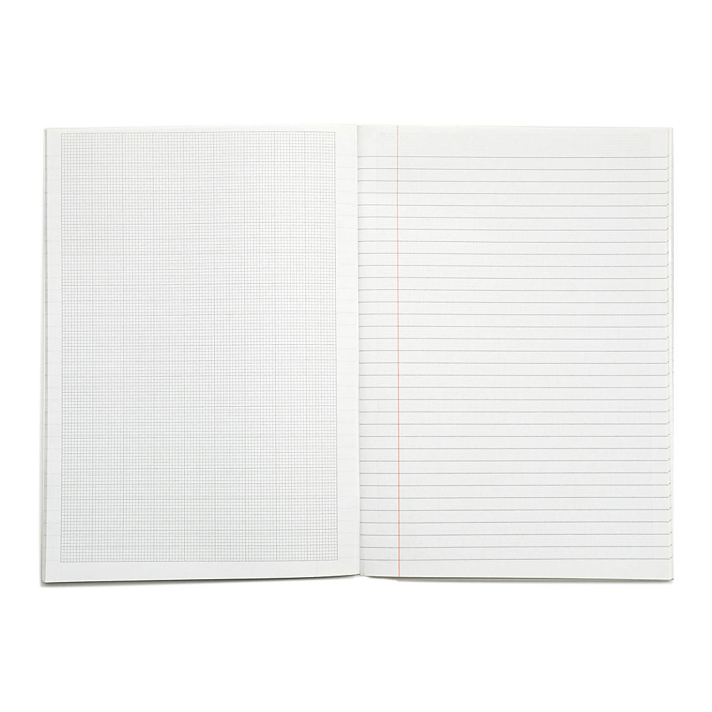 Pack of 10 Rhino A4 64 Page Green 8mm Lined with Margin and 20mm Graph Ruling Reverse Science Books