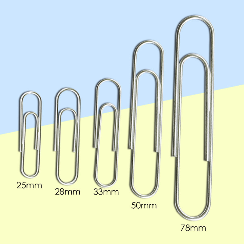 Pack of 100 Round End Paper Clips 50mm