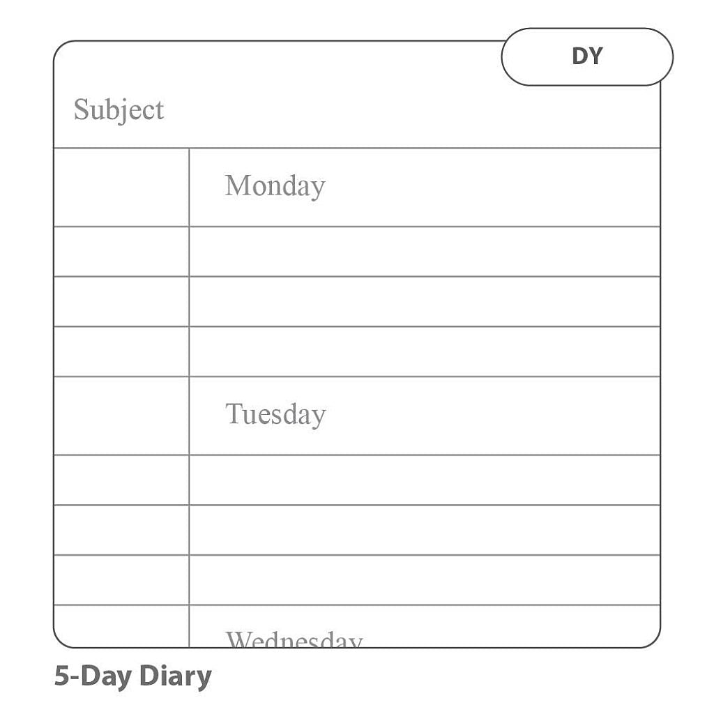 Pack of 10 Rhino 8 x 6" 84 Page Red 5-Day Week Homework Diaries