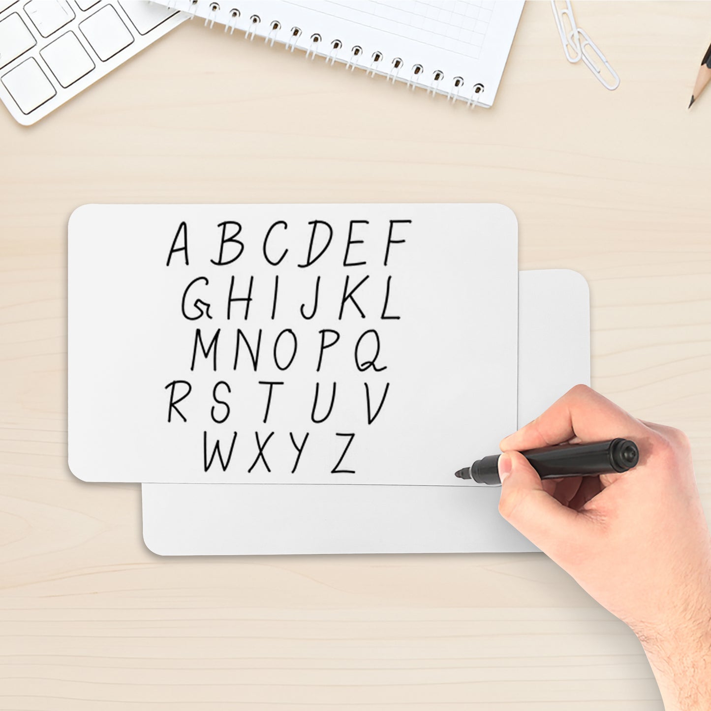 Pack of 12 6x4" Dry Wipe Whiteboards - Presentation Card Size