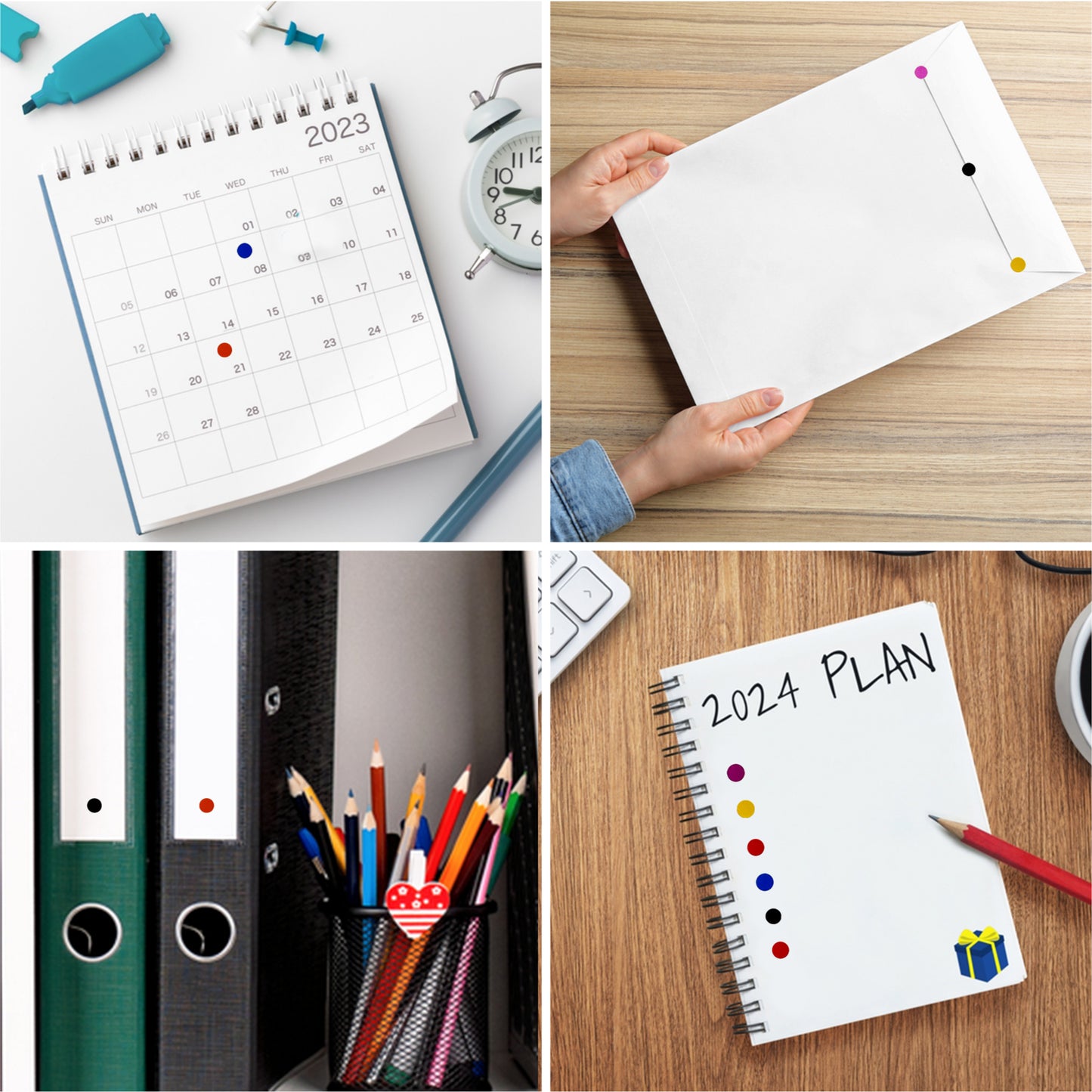 Pack of 560 Black 8mm Round Labels - Stickers