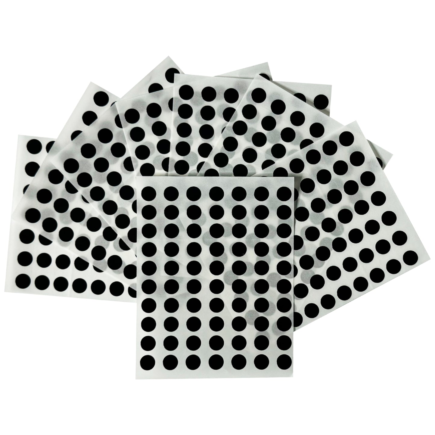 Pack of 560 Black 8mm Round Labels - Stickers