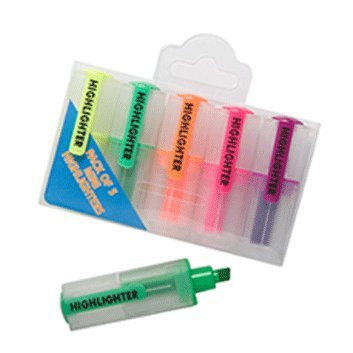 Pack of 5 Tiger Mini Highlighters