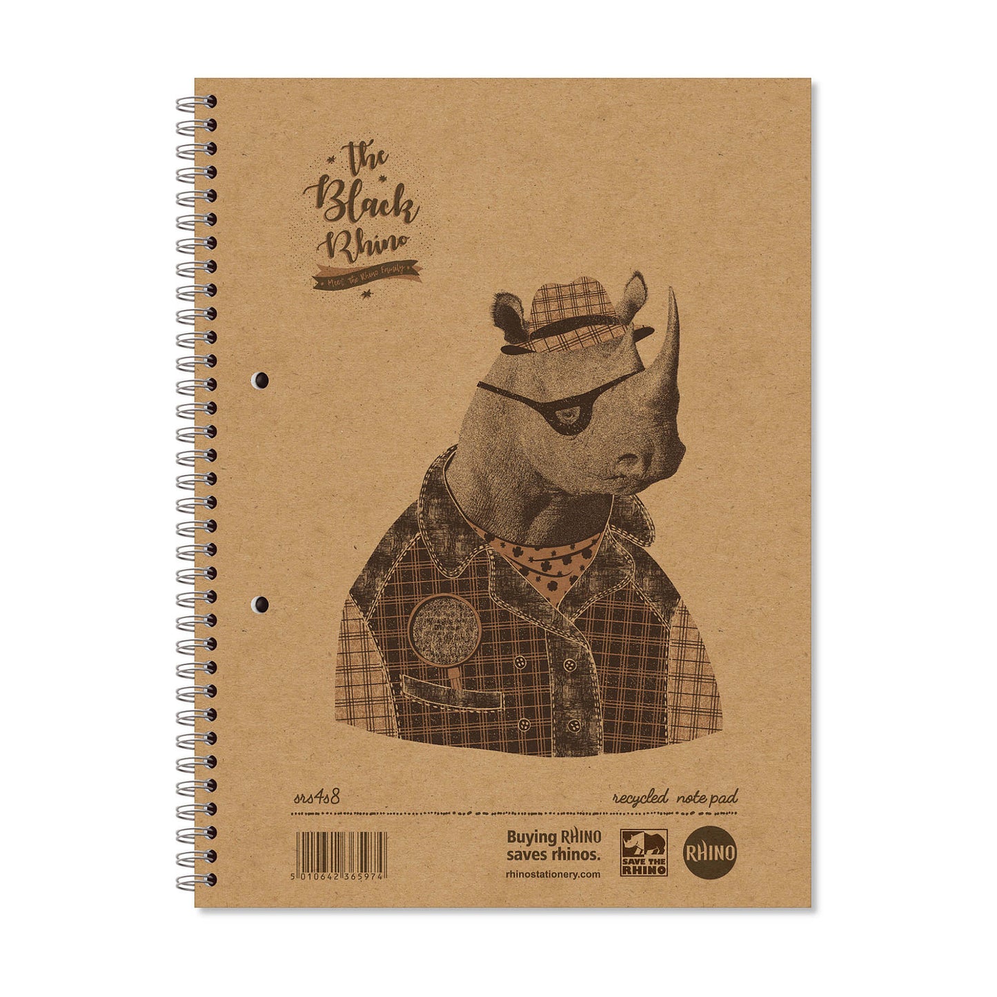Pack of 5 Rhino A4+ Recycled 160 Page 8mm Lined with Margin Softback Twinwire NoteBooks