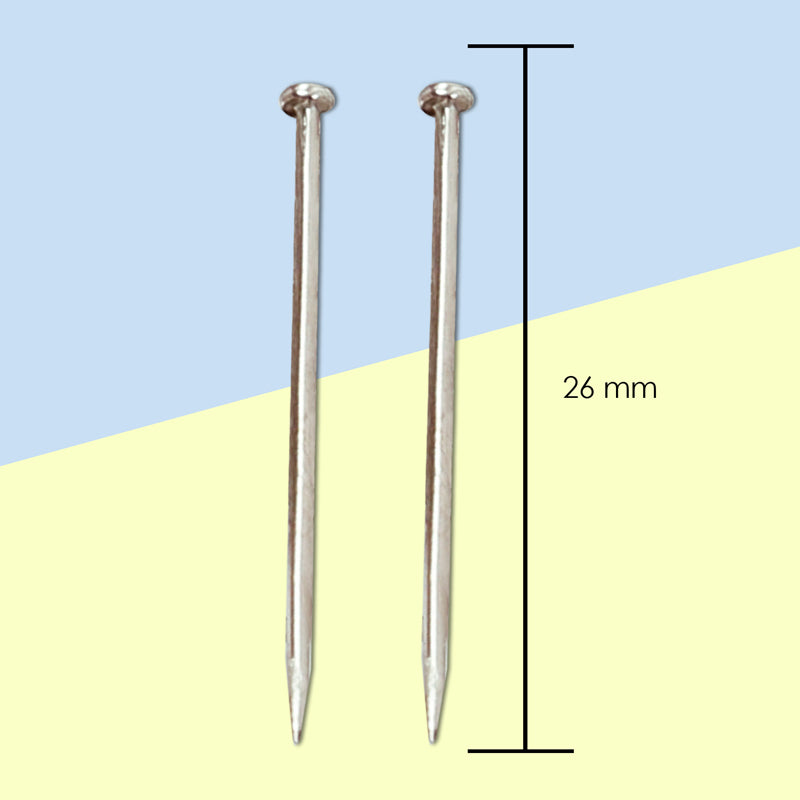 Pack of 440 26mm Nickel Office Pins (50g)
