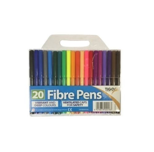 Wallet of 20 fibre tip pens