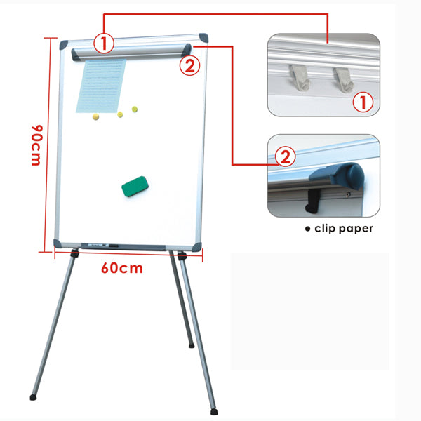Magnetic White Background Flip Chart Pad Board Whiteboard 60 x 90cm