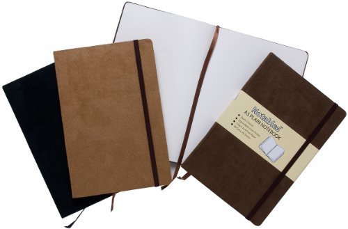 A5 Suede Effect Notables Plain Notebook Brown
