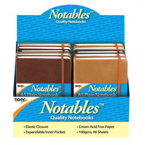 A5 Suede Effect Notables Plain Notebook Brown