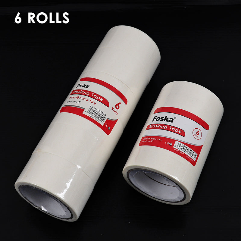 Pack of 6 48mm x 18yard Masking Tape