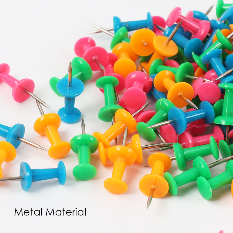 Tub of 200 Assorted Colour Push Pins 25mm