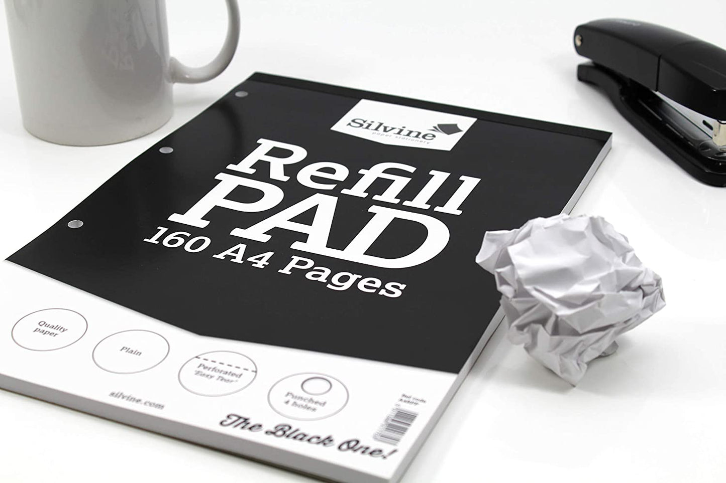 160 Plain White Plain Pages A4 Refill Pad