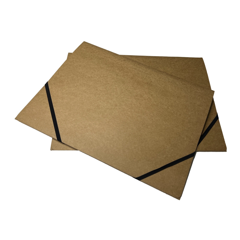 A4 Kraft Card 3 Flap Folder With Elastic Closure