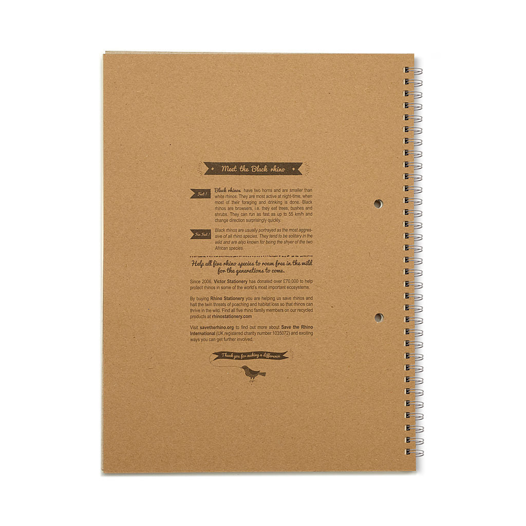 Pack of 5 Rhino A4+ Recycled 160 Page 8mm Lined with Margin Softback Twinwire NoteBooks