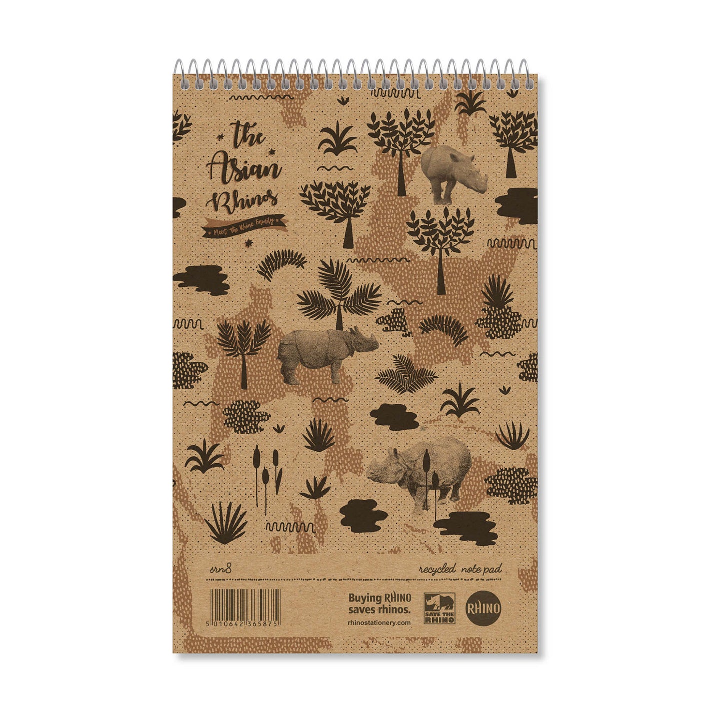 Pack of 10 Rhino 8 x 5" Recycled 80 Leaf 8mm Lined Reporter's Shorthand NoteBooks