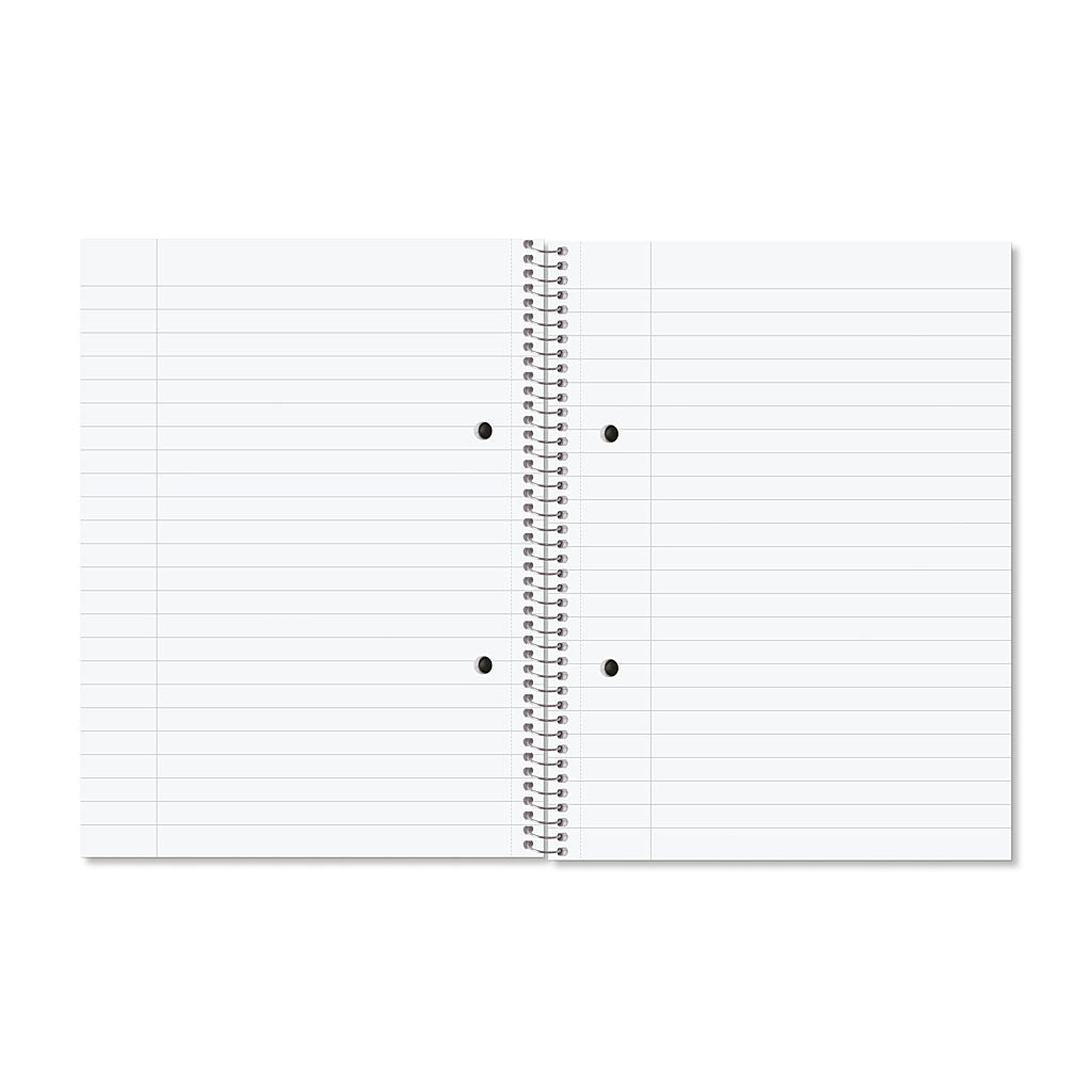 Pack of 5 Rhino A5+ 160 Pages 8mm Lined with Margin Spiral Softback NoteBooks