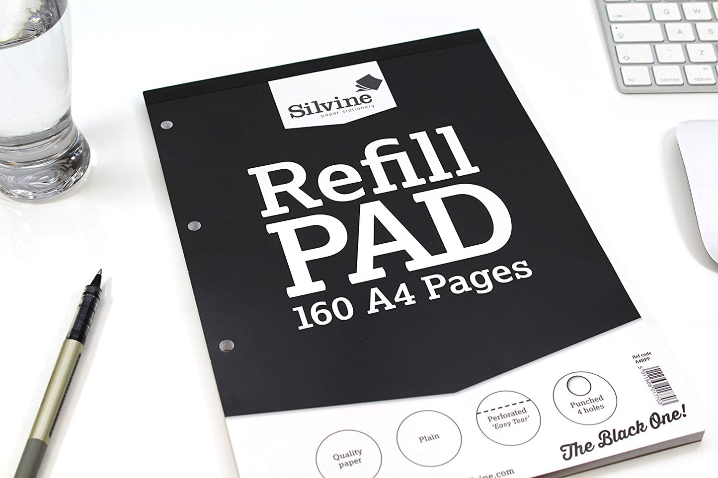 160 Plain White Plain Pages A4 Refill Pad