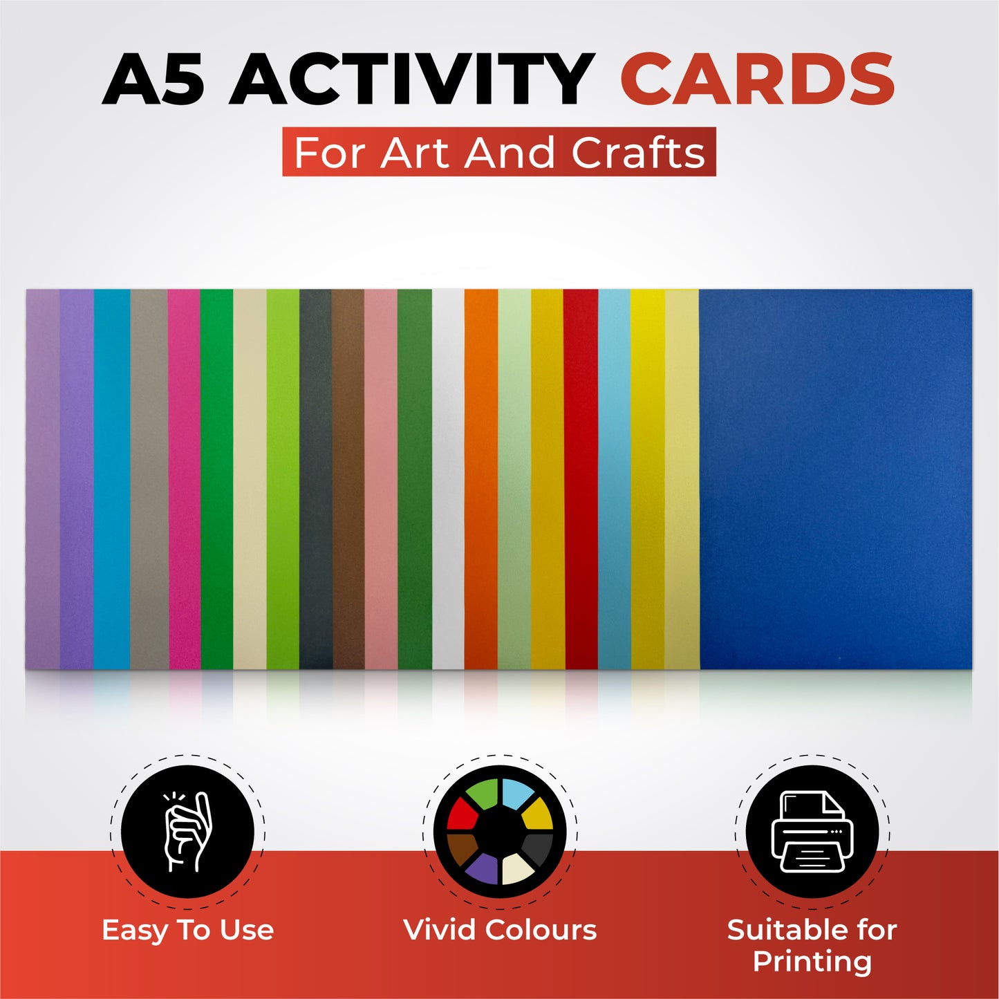 Pack of 50 A5 Green Coloured Card 160gsm Sheets