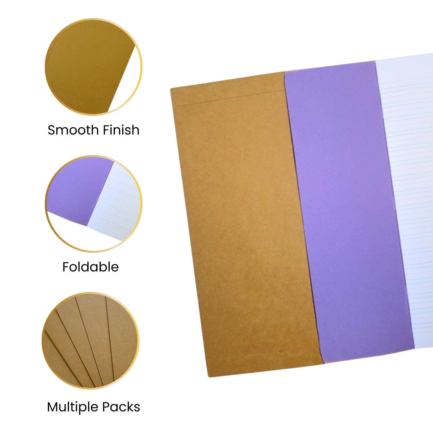 Pack of 5 A4 Kraft Paper Exercise Book Covers by Janrax