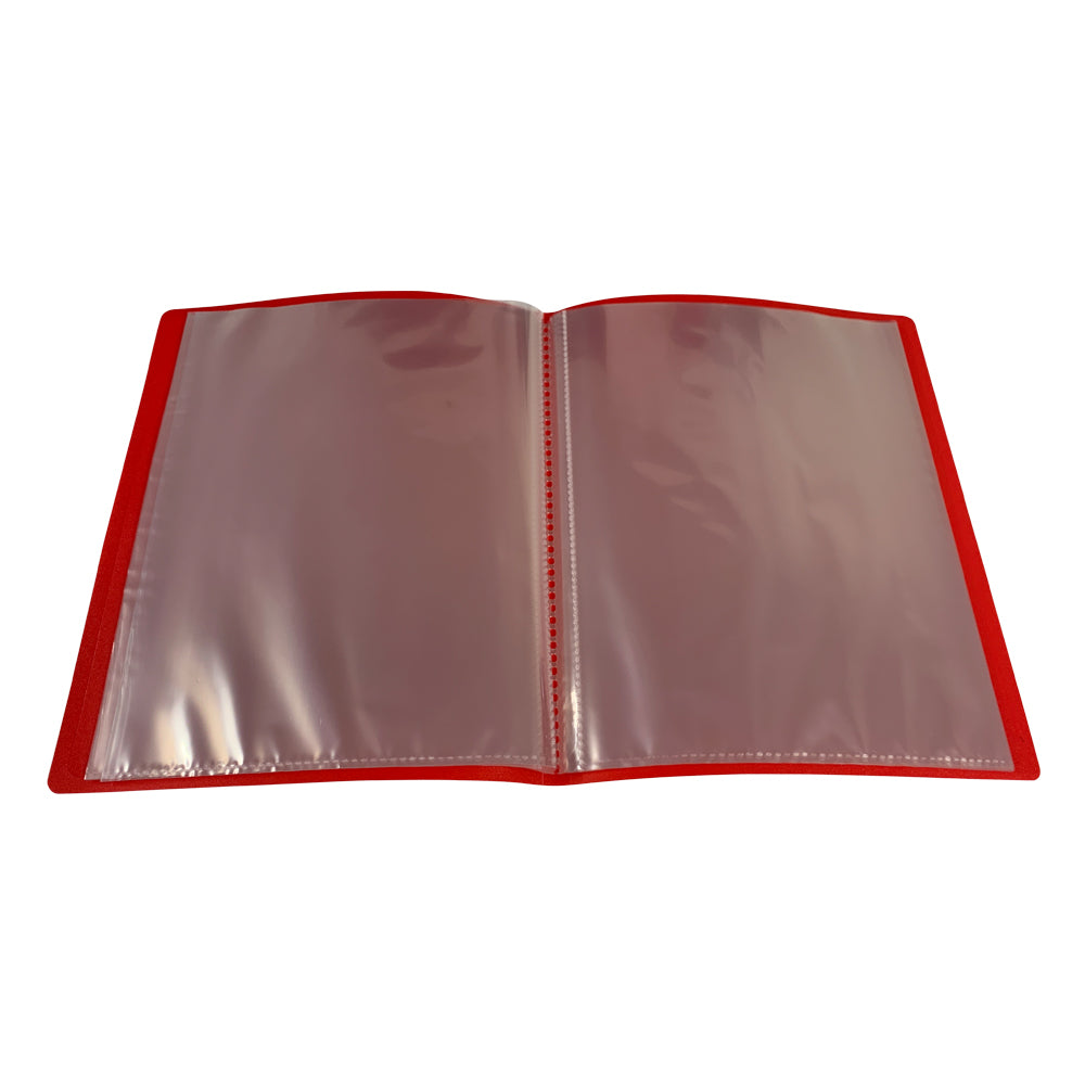 A5 Red Flexible Cover 10 Pocket Display Book
