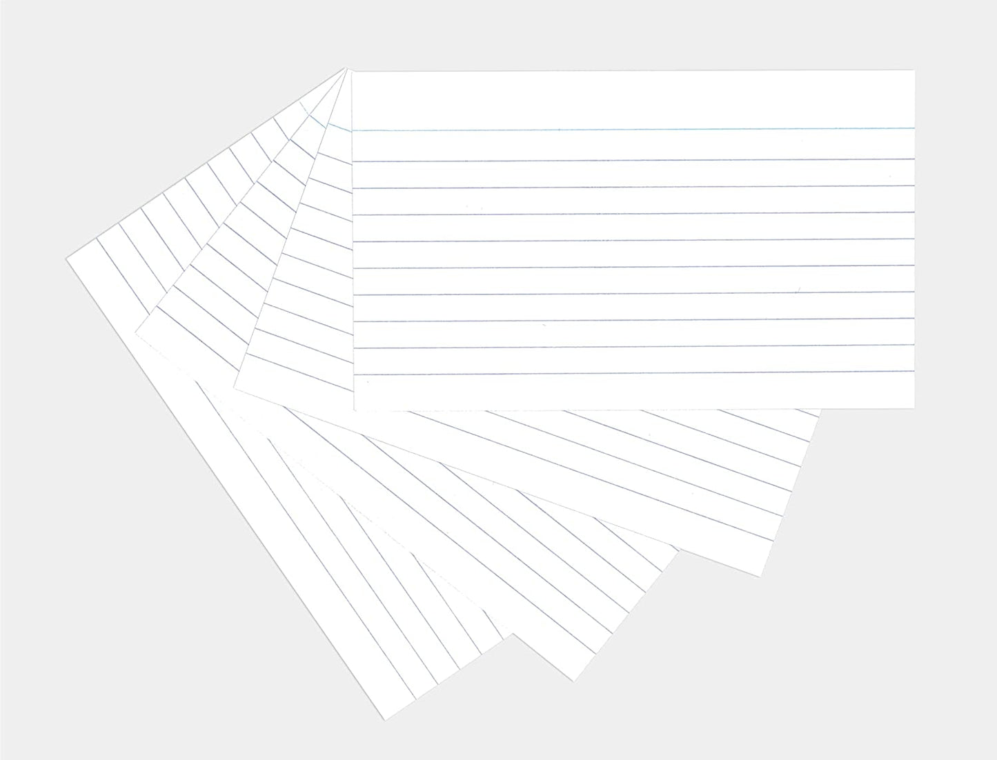 Pack of 100 Ruled White Record Cards 5x3" (127 x 76mm)