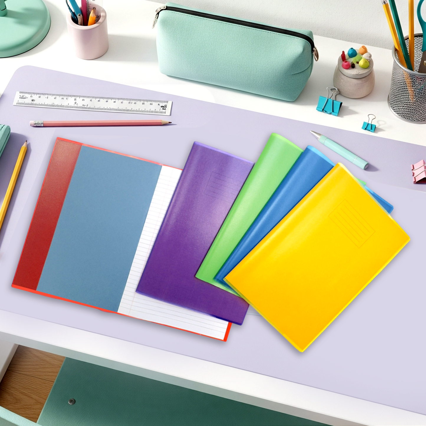 Pack of 10 A4 Frosted Purple Exercise Book Covers