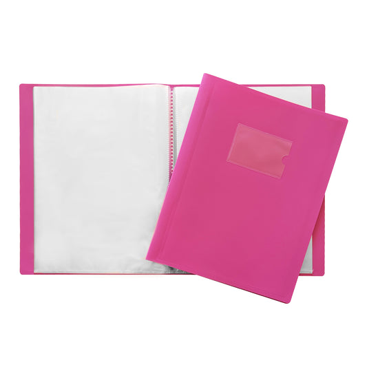 A4 Pink Flexible Cover 10 Pocket Display Book