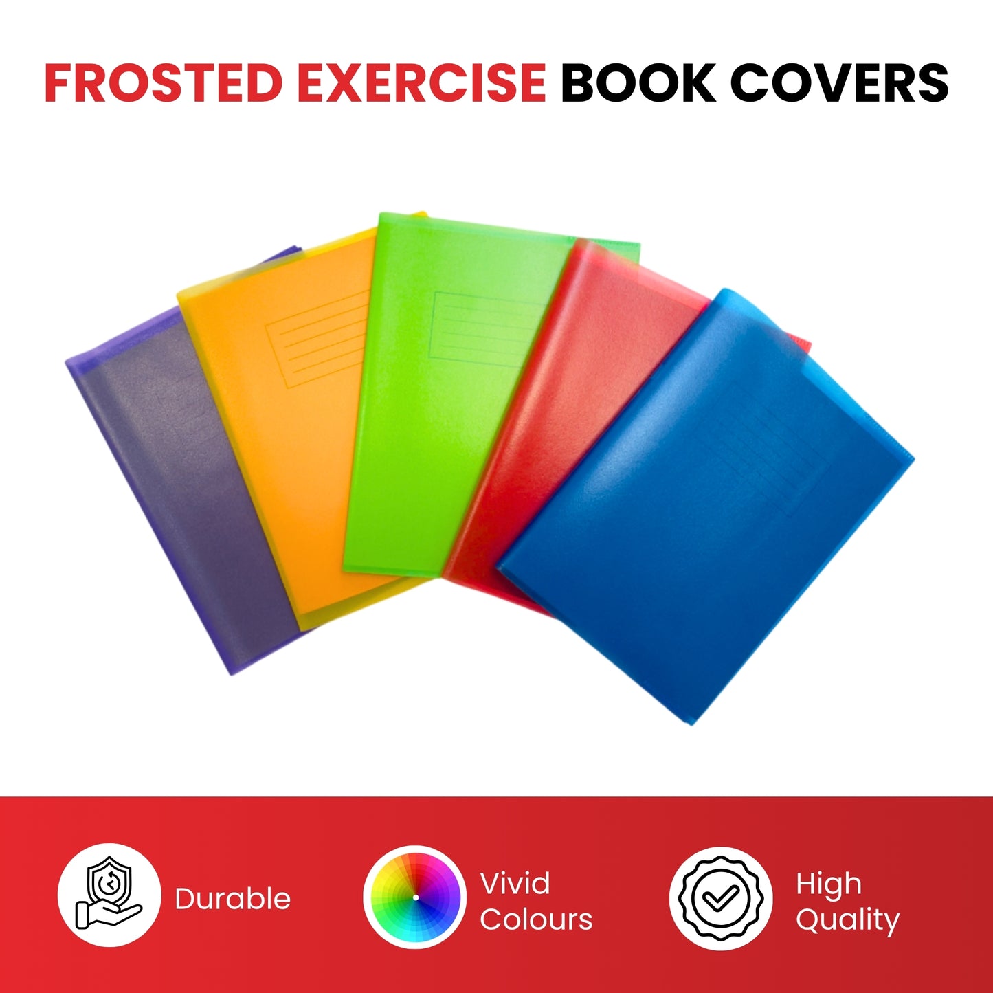 Pack of 10 A4 Frosted Purple Exercise Book Covers