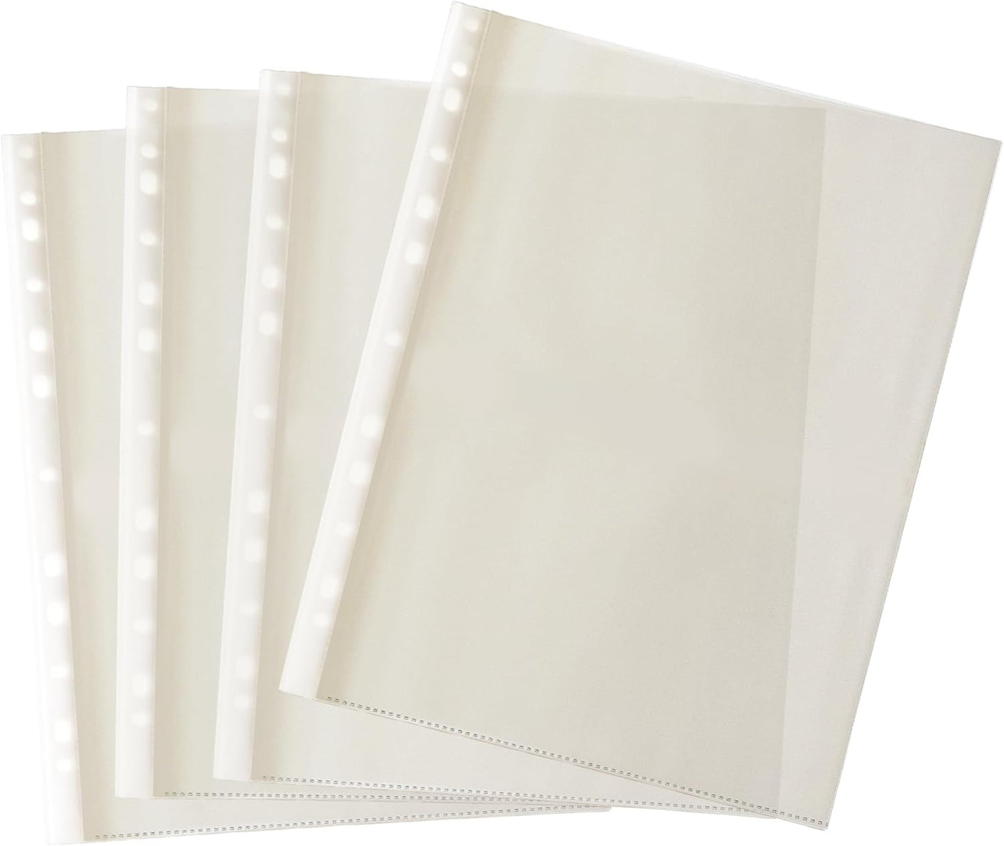 Pack of 50 A4 Glass Clear Punched Pockets by Janrax
