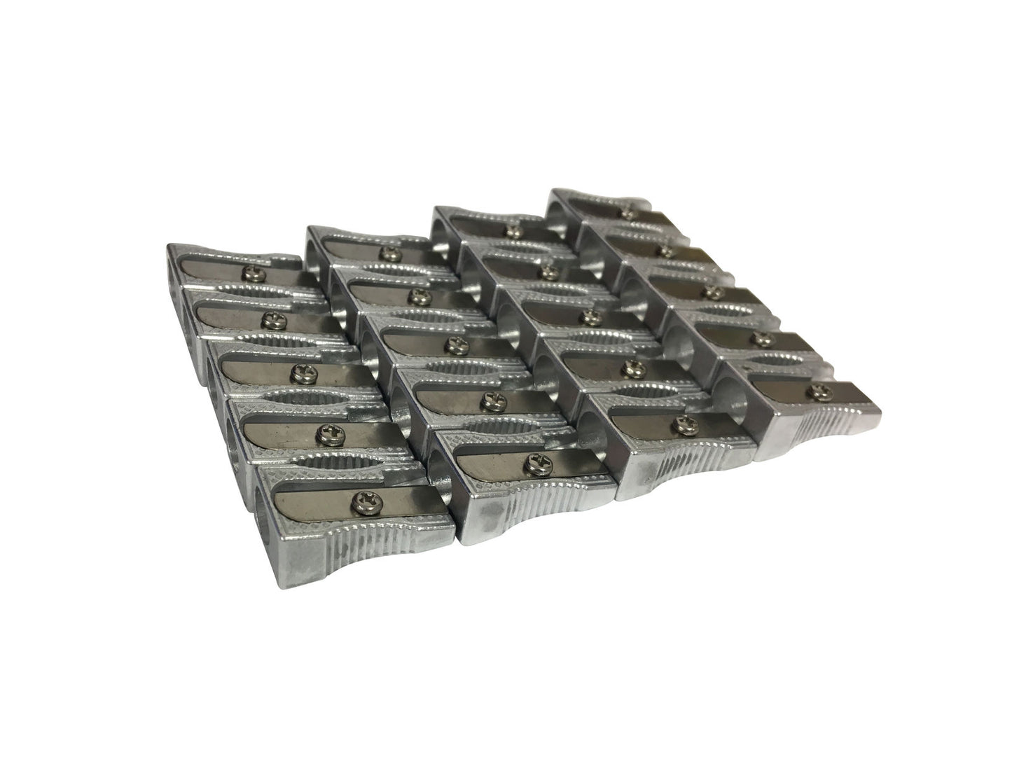 Pack of 24 Single Hole Metal Pencil Sharpeners