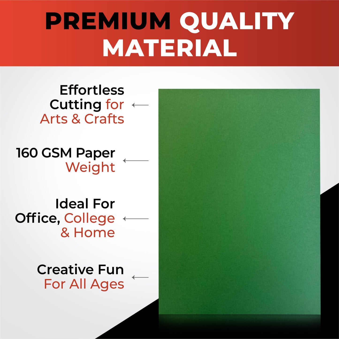 Pack of 50 A5 Orange Coloured Card 160gsm Sheets