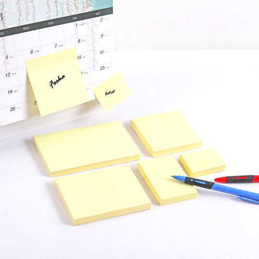 Pack of 100 Yellow Self Sticky Notes Yellow 75mm x 125mm