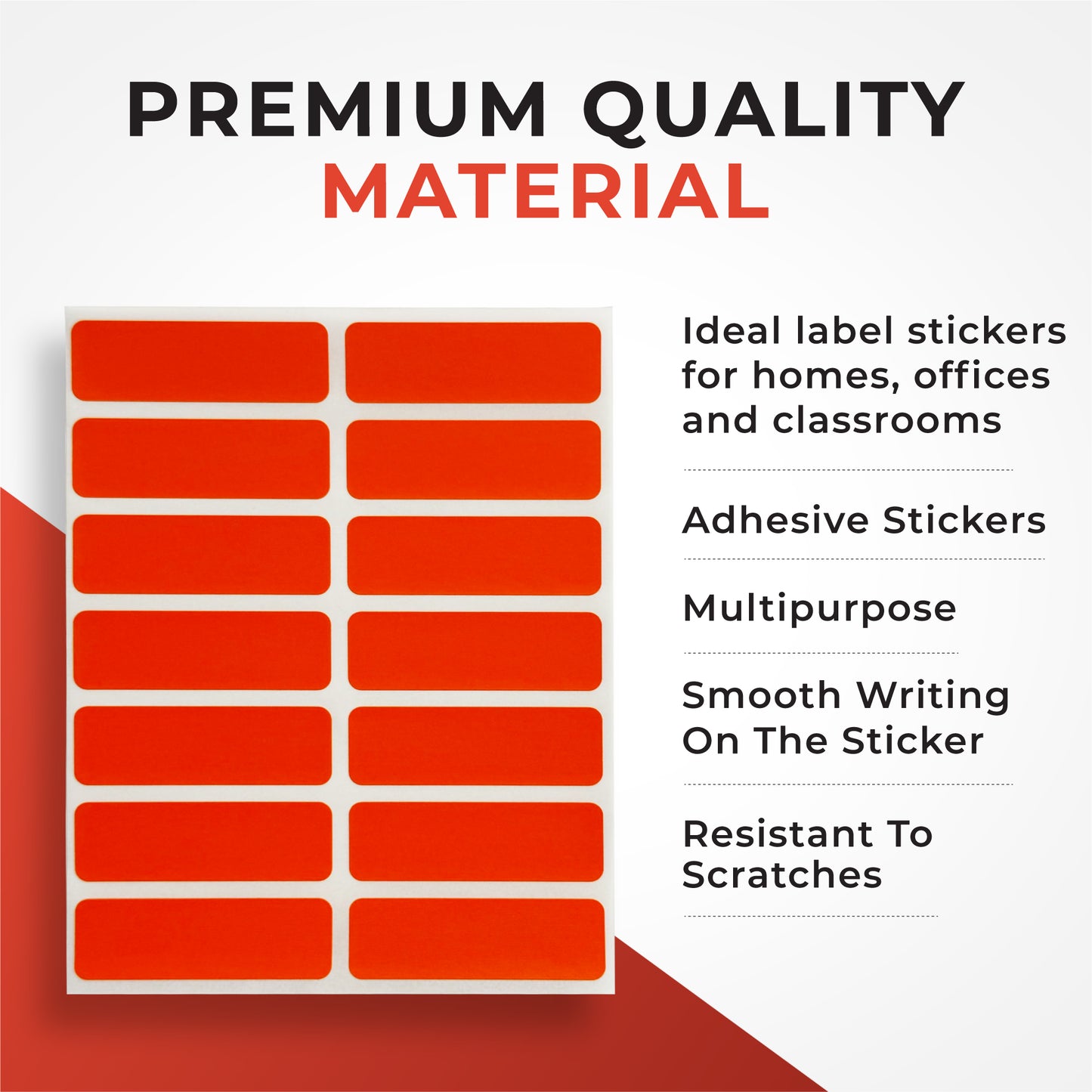 Pack of 98 Orange 12x38mm Rectangular Labels - Adhesive Stickers
