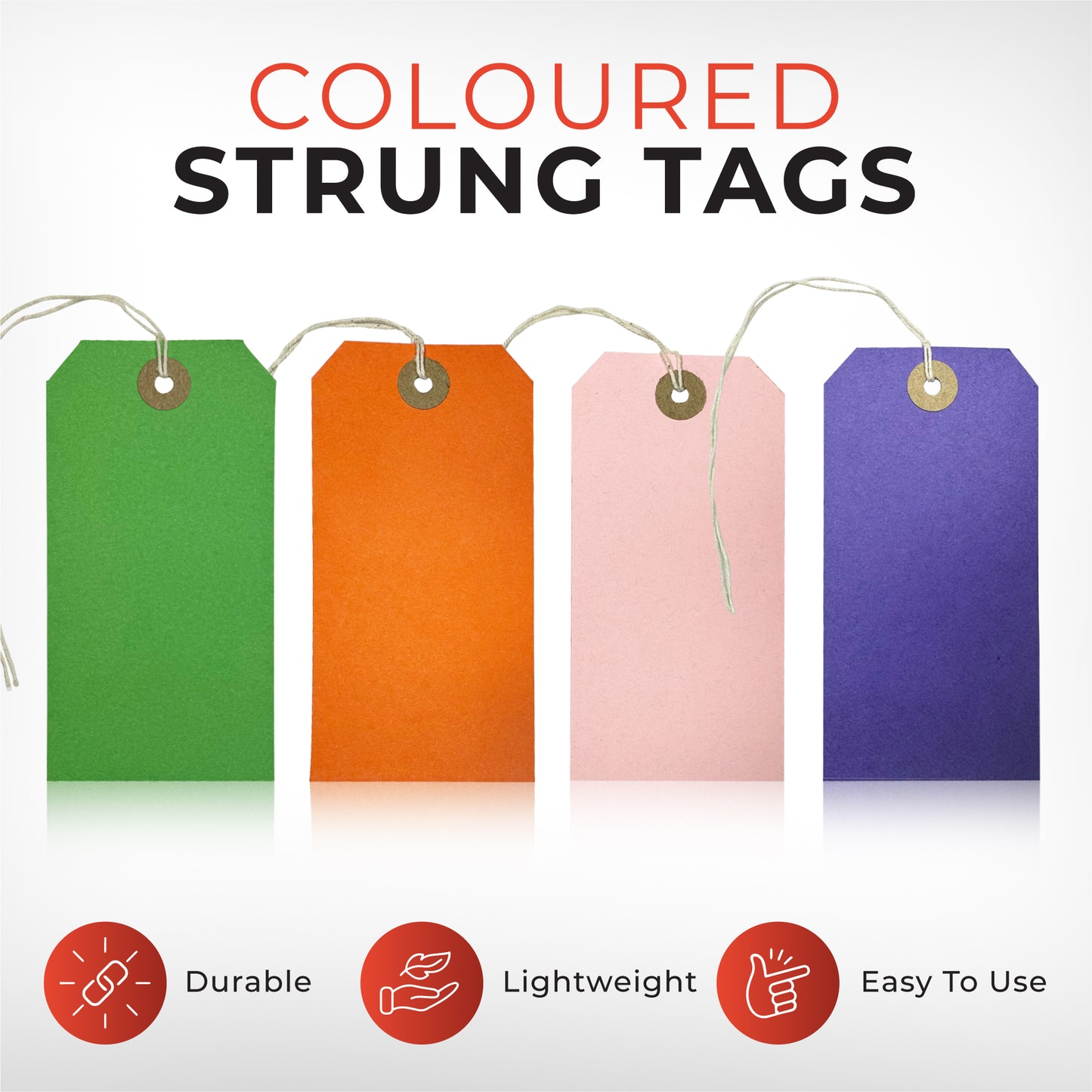 Box of 1000 Light Pink Strung Tags 120mm x 60mm