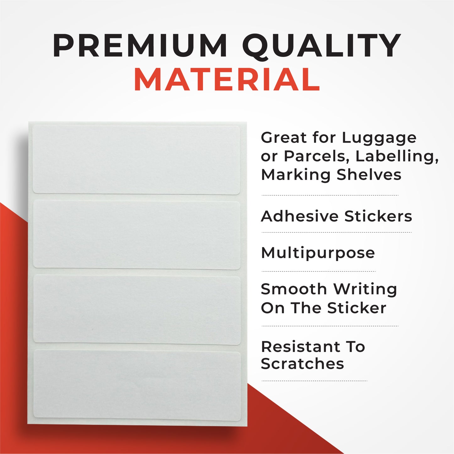 Pack of 126 White 16x22mm Rectangular Labels - Adhesive Stickers