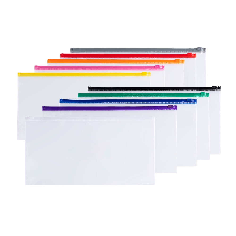 Pack of 12 DL Clear Zippy Bags with White Zip