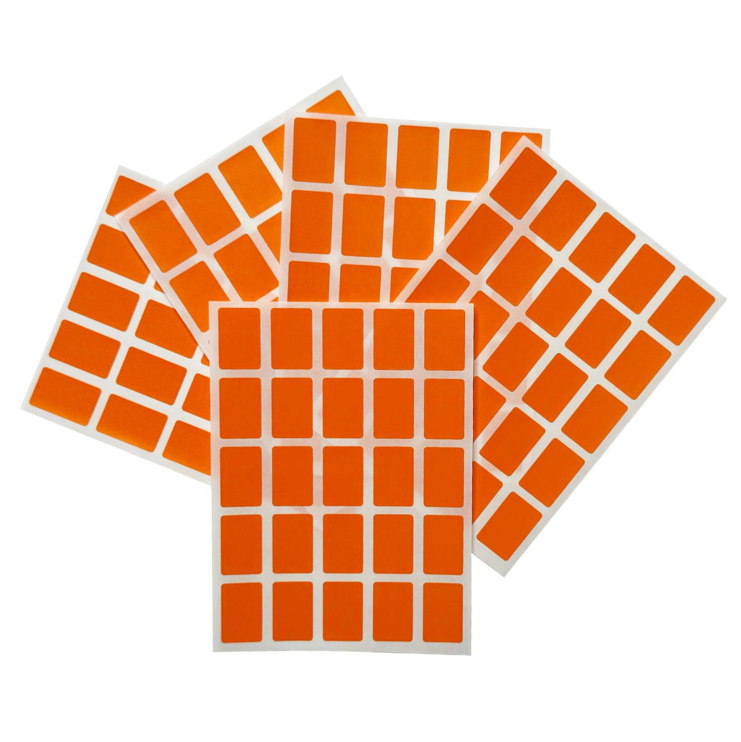 Pack of 125 Orange 12x18mm Rectangular Labels - Adhesive Stickers