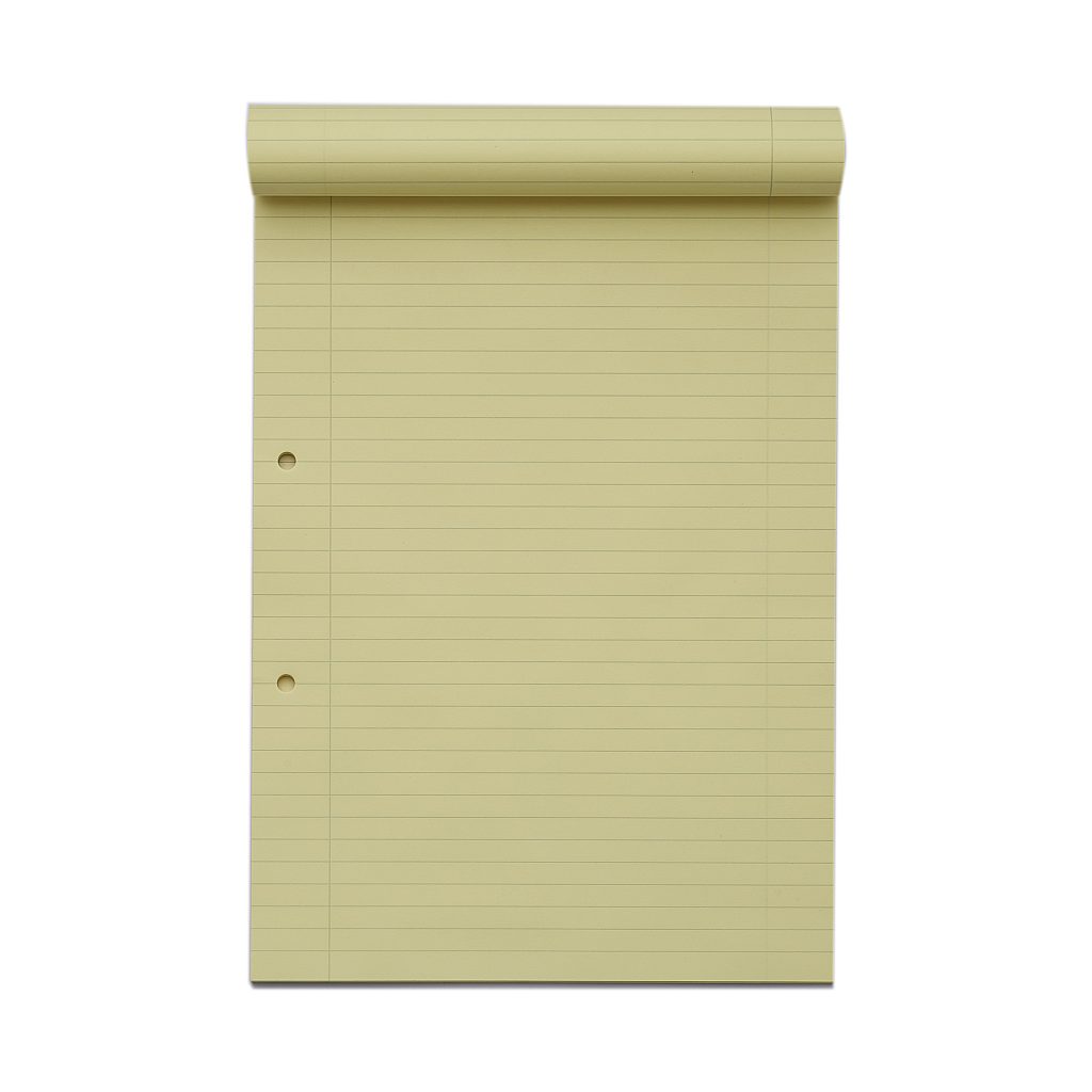 Pack of 6 Rhino A4 Yellow Paper 100 Page 8mm Lined with Margin Refill Pads