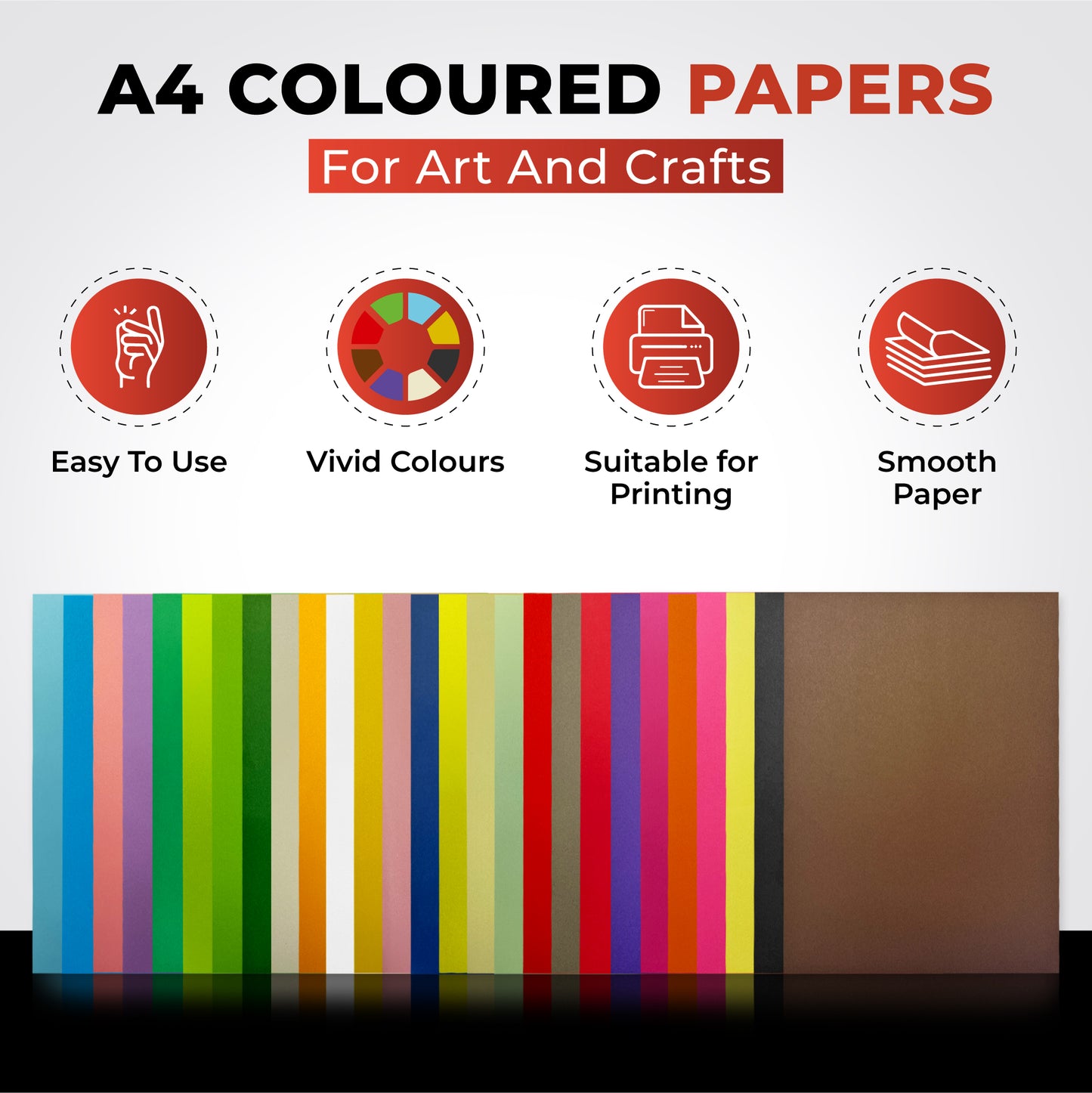 Pack of 100 A4 Black Coloured Paper 75gsm Sheets