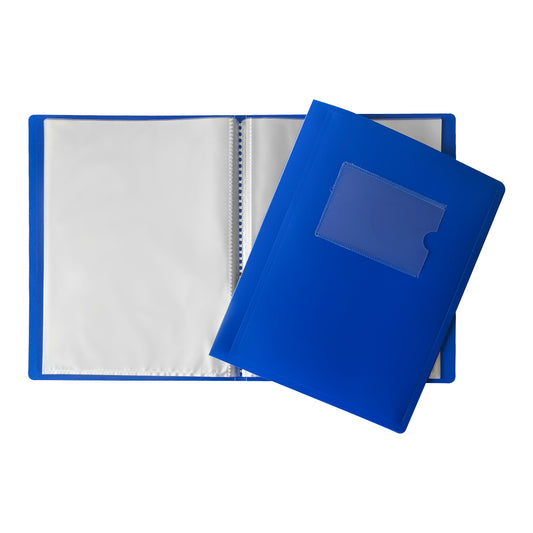 A5 Blue Flexible Cover 20 Pocket Display Book