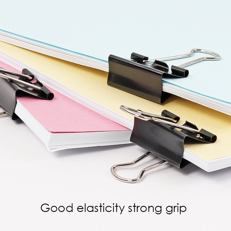 Pack of 12 Black 25mm Foldback Binder Clips
