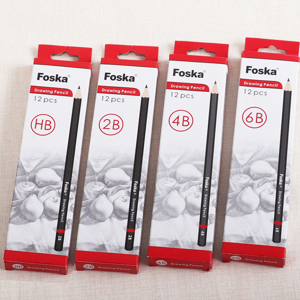 Pack of 12 Professional Quality Sketch Drawing HB Pencils