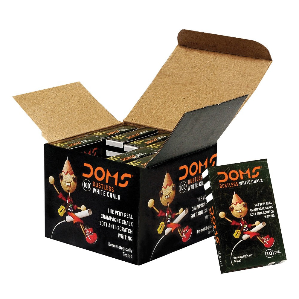 Pack of 10 Doms Dustless Chalk - White {DC}
