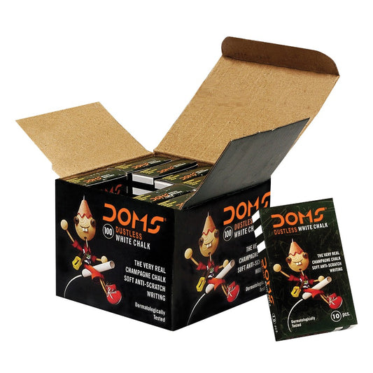 Pack of 10 Doms Dustless Chalk - White {DC}