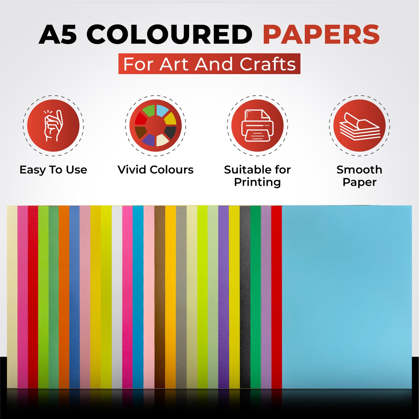 Pack of 100 A5 Dark Green Coloured Paper 75gsm Sheets