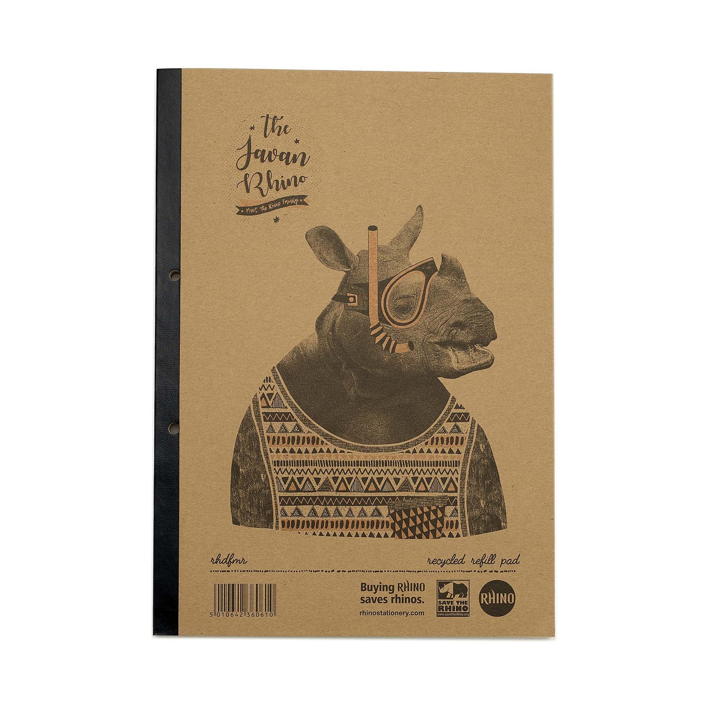 Pack of 3 Rhino A4 Recycled 160 Leaf 8mm Lined with Margin Refill Pads