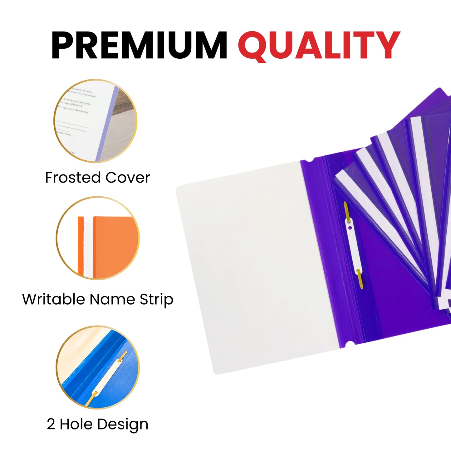 Pack of 12 Black A4 Project Folders by Janrax