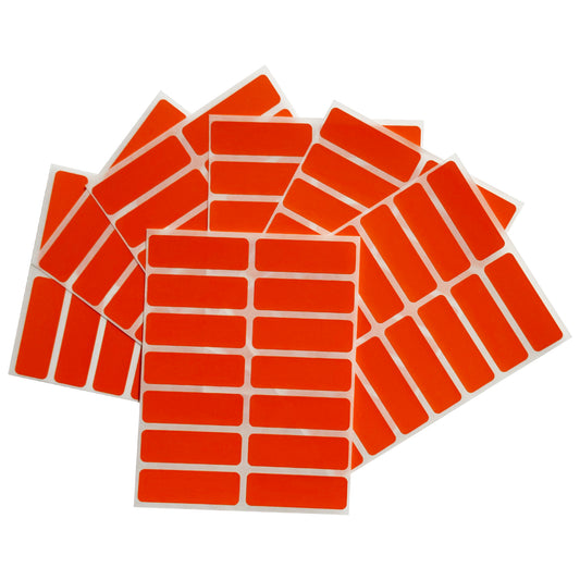 Pack of 98 Orange 12x38mm Rectangular Labels - Adhesive Stickers